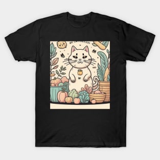 Cute cat farming T-Shirt